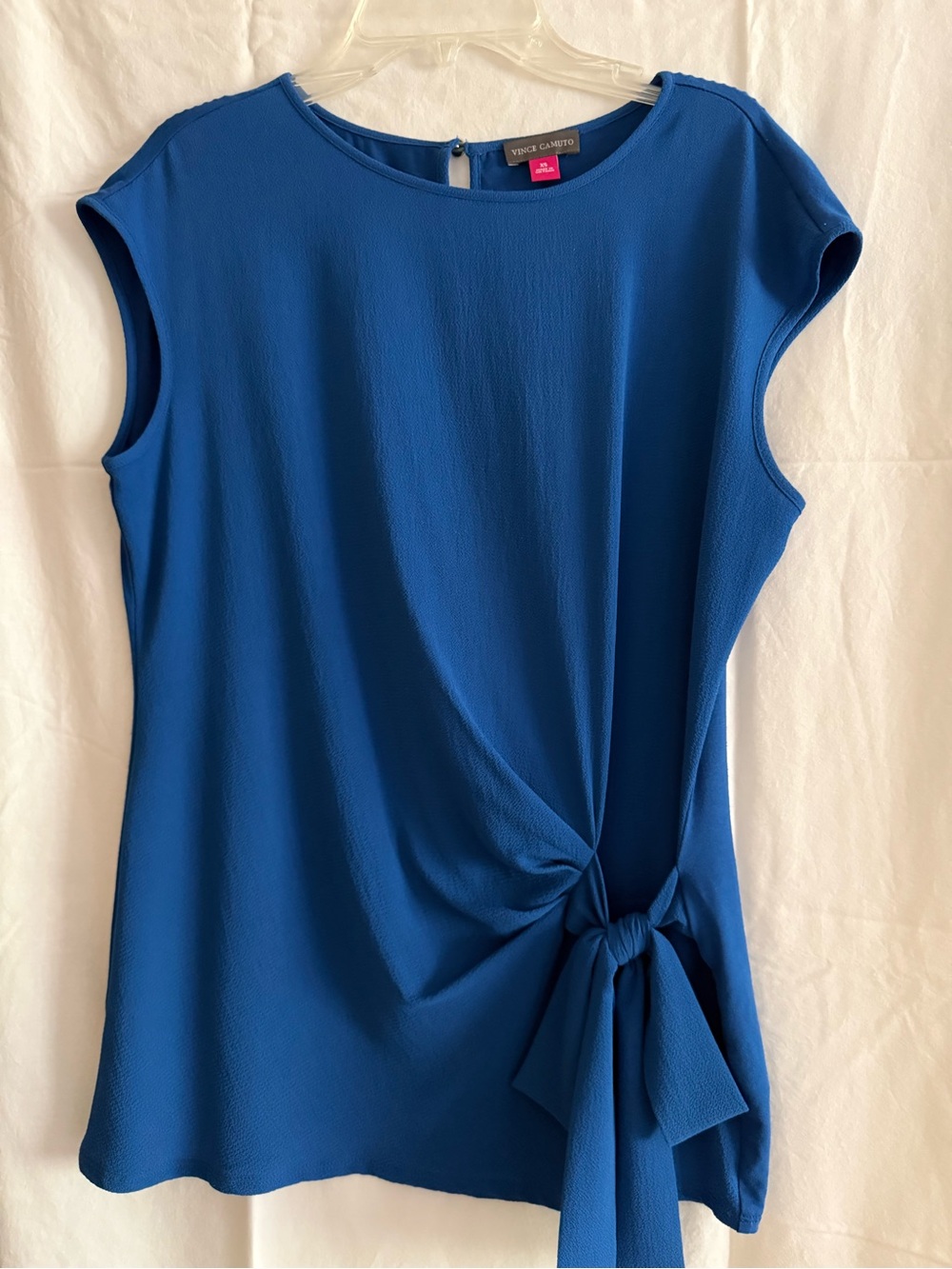 Vince Camuto Royal Blue Sleeveless Tie-Accent Top